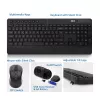 ACT kabelloses Tastatur- und Maus-Set (Azerty), leiser Klick, umweltfreundlich, aus recycelten Materialien
