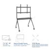 ACT Mobiler TV/Monitor-Bodenständer, 50 inch bis 86 inch, VESA, 127 cm (50 Zoll), 2,18 m (86 Zoll), 200 x 200 mm, 800 x 600 mm, Aluminium, Kunststoff, Stahl, Grau