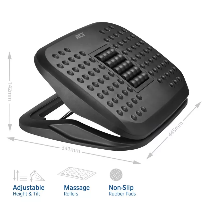 ACT Ergonomisch höhenverstellbare Fußstütze mit Massagerollen