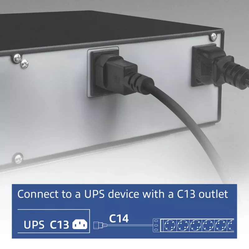 Stromverteilungseinheit ACT PD3004 19 Zoll C14 IEC60320 mit 8 Typ-F-Steckdosen, 3 m H05VV-F 3G1.0, 230 V 10 A