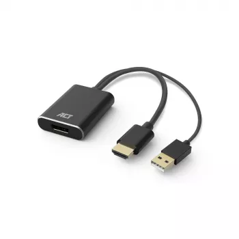 ACT AC7536 Videokabel-Adapter 0,24 m HDMI + USB DisplayPort Schwarz