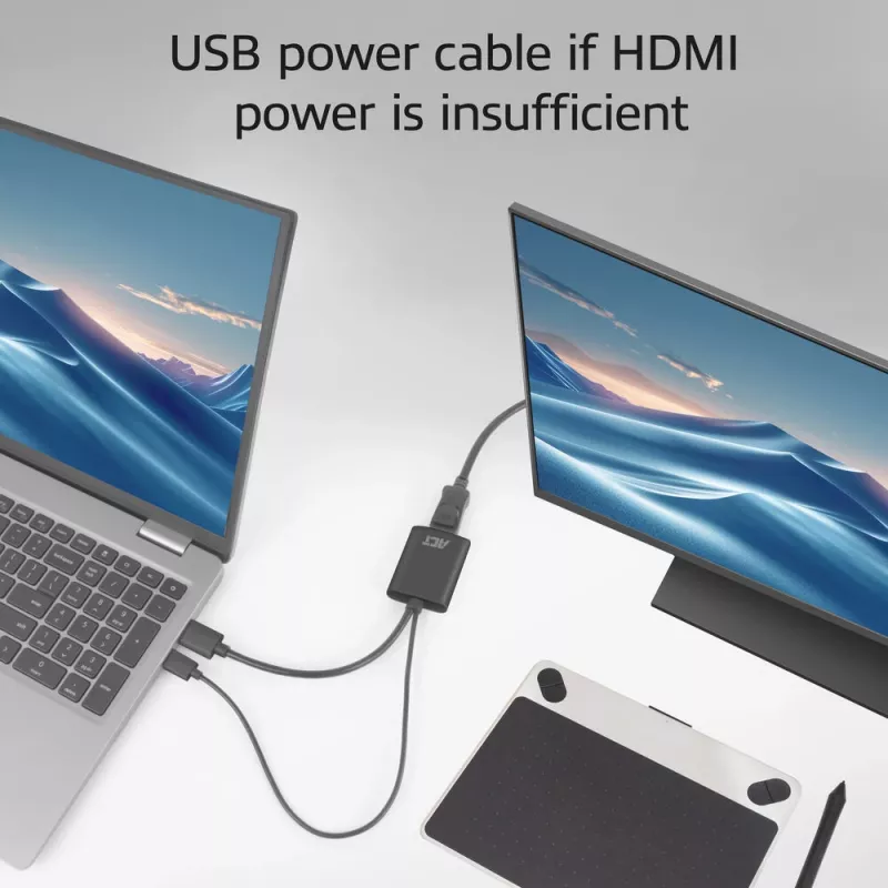 ACT AC7536 Videokabel-Adapter 0,24 m HDMI + USB DisplayPort Schwarz