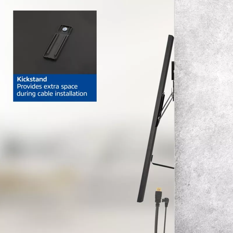ACT Feste TV-Wandhalterung AC8356 für 37-Zoll- bis 80-Zoll-Fernseher, ultraflach, VESA 200x200–600x400, 75 kg Tragkraft, 9,5 mm Wandabstand, schwarz