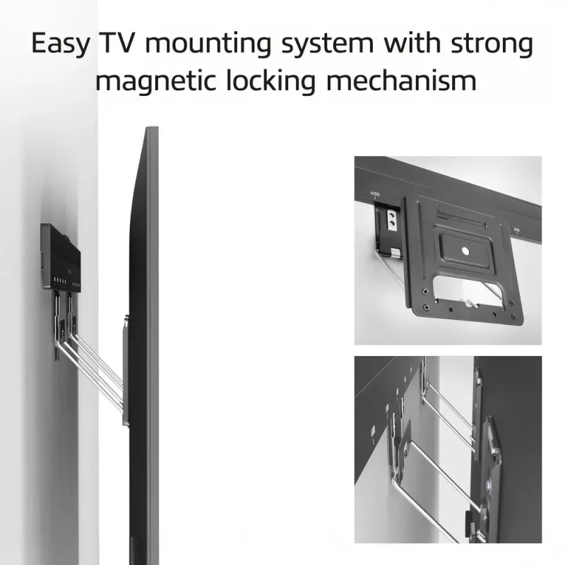 ACT Feste TV-Wandhalterung AC8356 für 37-Zoll- bis 80-Zoll-Fernseher, ultraflach, VESA 200x200–600x400, 75 kg Tragkraft, 9,5 mm Wandabstand, schwarz