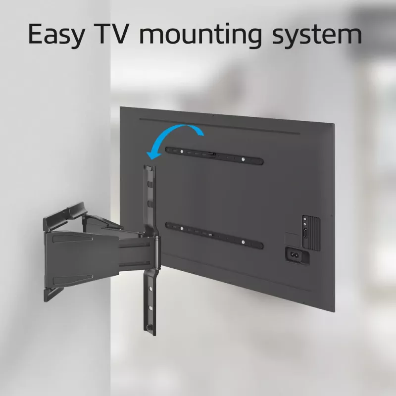 Vollbewegliche TV-Wandhalterung ACT AC8357 für 43 Zoll – 90 Zoll Bildschirme, VESA 100x200 – 600x400, Neigung -15° – 3°, Schwenkbereich ±30°, max. Traglast 50 kg, ultraflach