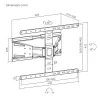 Vollbewegliche TV-Wandhalterung ACT AC8357 für 43 Zoll – 90 Zoll Bildschirme, VESA 100x200 – 600x400, Neigung -15° – 3°, Schwenkbereich ±30°, max. Traglast 50 kg, ultraflach