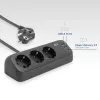 ACT Schreibtisch-Steckerleiste mit 3 Typ-F-Steckdosen, 30W Power Delivery, USB Type-C/A Anschlüsse, Kabellänge 1,5 Meter