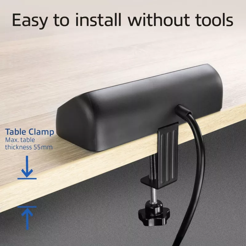 ACT Schreibtisch-Steckerleiste mit 3 Typ-F-Steckdosen, 30W Power Delivery, USB Type-C/A Anschlüsse, Kabellänge 1,5 Meter