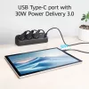 ACT Schreibtisch-Steckerleiste mit 3 Typ-F-Steckdosen, 30W Power Delivery, USB Type-C/A Anschlüsse, Kabellänge 1,5 Meter