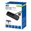 ACT Schreibtisch-Steckerleiste mit 3 Typ-F-Steckdosen, 30W Power Delivery, USB Type-C/A Anschlüsse, Kabellänge 1,5 Meter