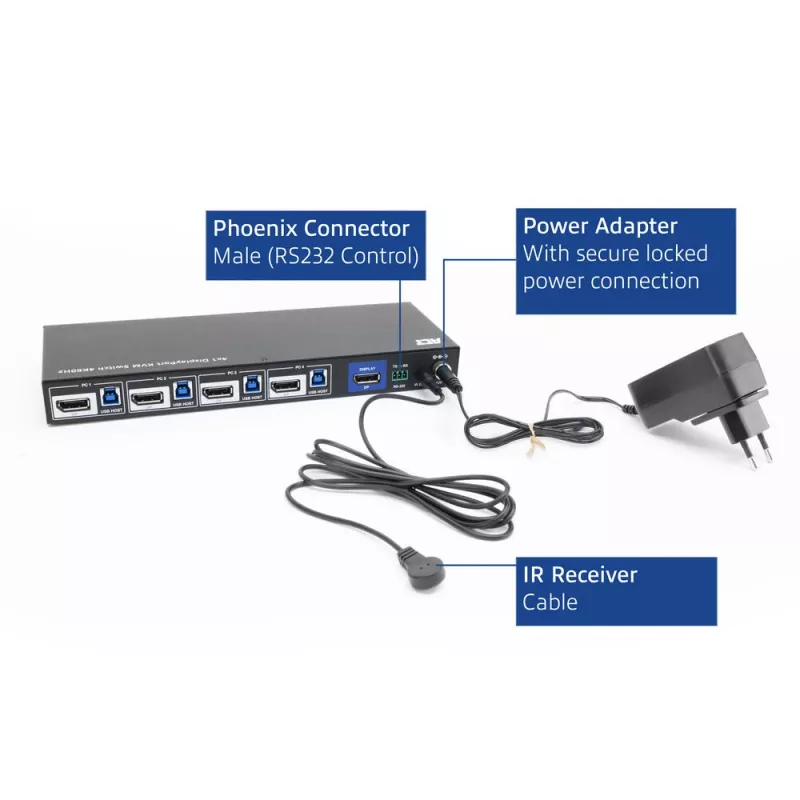 ACT 4-Port DisplayPort 4K@60Hz KVM-Switch