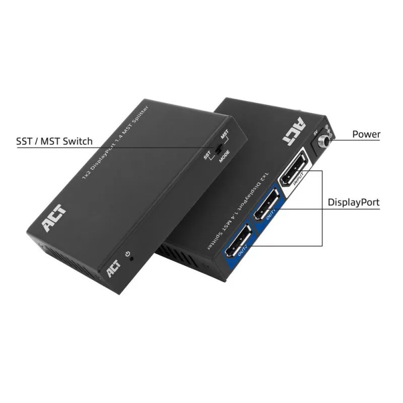 ACT 1x2 DisplayPort 1.4 MST Splitter