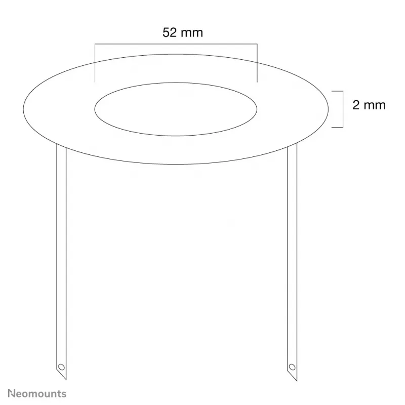 Neomounts FPMA-CRS5 Deckenabdeckung – Durchm. 52 mm, Silber, Stahl, Decke, FPMA-C100, FPMA-C100SILVER, 2 mm, 5,2 cm