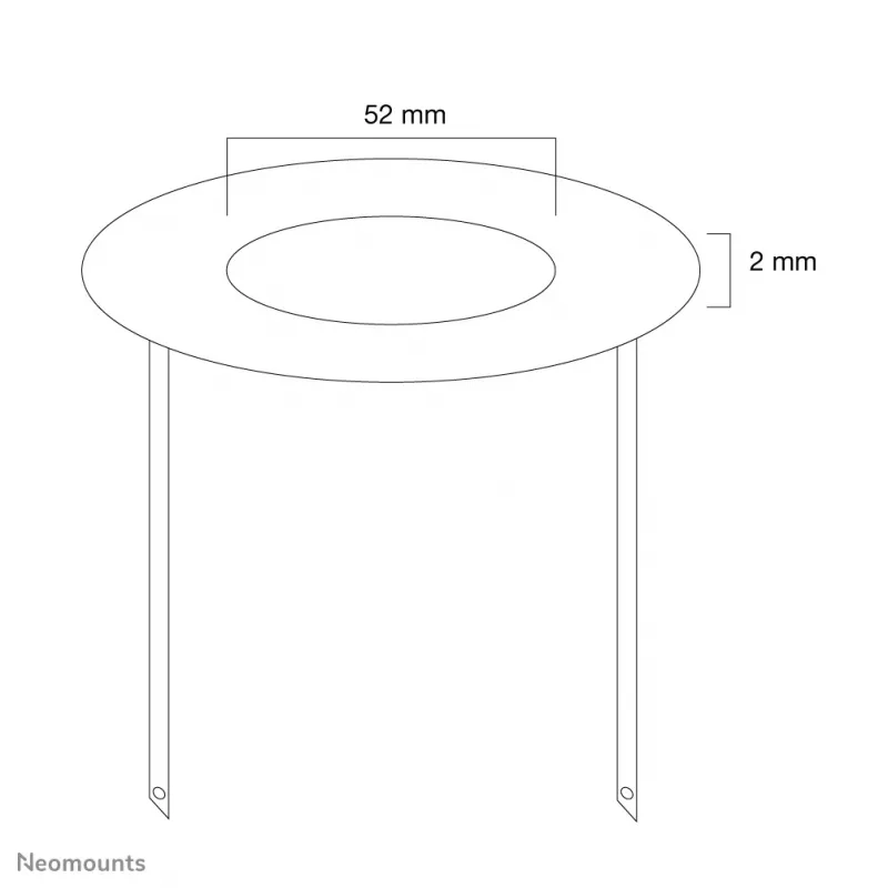 Neomounts FPMA-CRB5 Deckenabdeckung - Durchm. 52 mm, Schwarz, Stahl, Decke, FPMA-C100, FPMA-C100SILVER, 2 mm, 5,2 cm