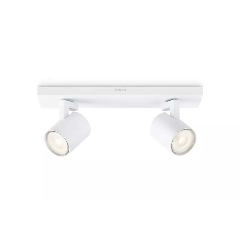 Aufbauleuchte Philips myLiving 5309231P0, GU10 LED 7 W, 2700 K, 255 lm, 2-flammig, dimmbar, weiß