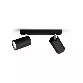 Decken-/Wandspot Signify Philips myLiving Kosipo 2x GU10 LED 220-240V IP20 Schwarz