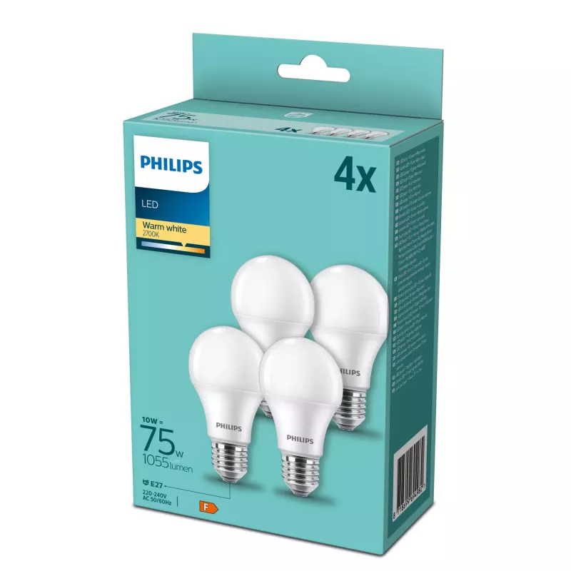 Philips LED-Lampe Warmweiß 2700 K 10,5 W E27 F