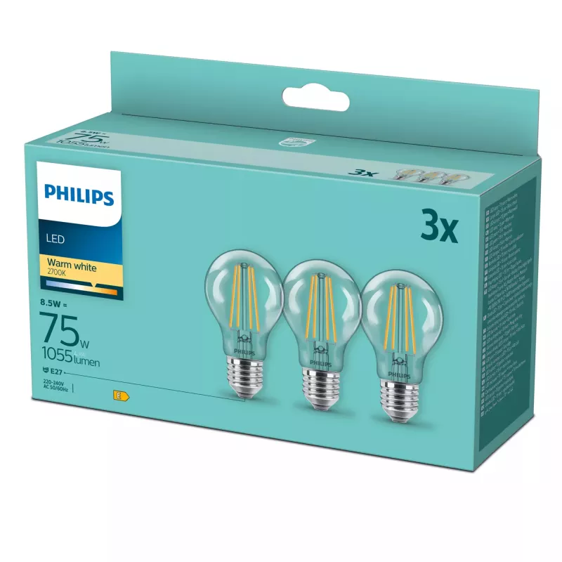 Philips 8718699696955 LED-Lampe Warmweiß 2700 K 8,5 W E27 E