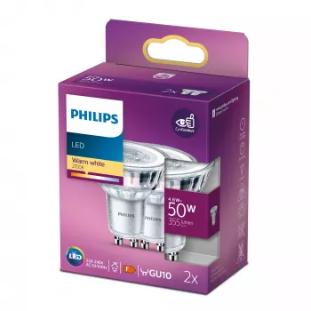 Philips Spot 50W PAR16 GU10 x2, 4.6 W, 50 W, GU10, 355 lm, 15000 h, Warmweiß