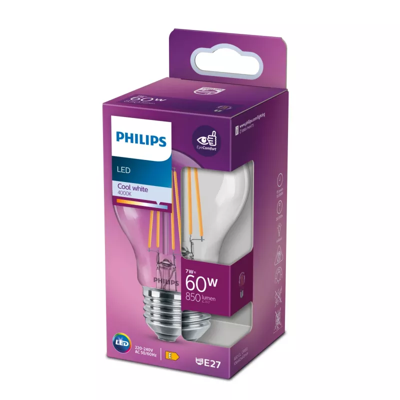 Philips LED-Lampe Neutralweiß 4000 K 7 W E27 E