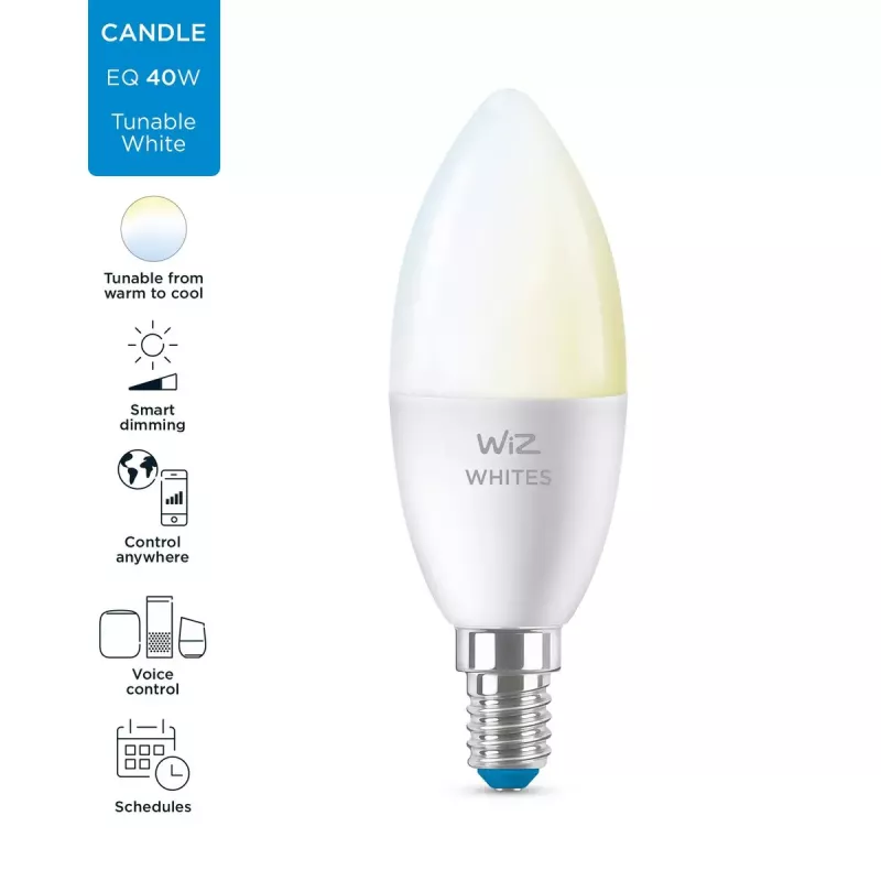 Intelligente Lampe WiZ Candle 40 W C37 E14 Wi-Fi Weiß