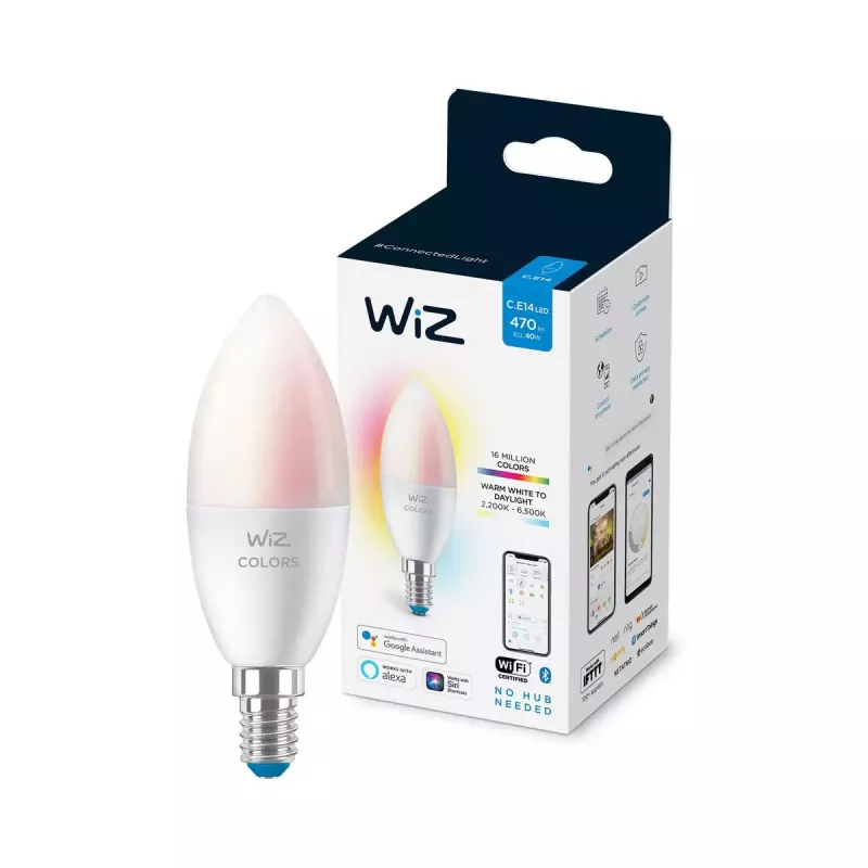 Intelligente Lampe WiZ Candle 40 W C37 E14 Wi-Fi Weiß Energieeffizienzklasse F