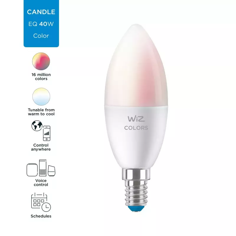 Intelligente Lampe WiZ Candle 40 W C37 E14 Wi-Fi Weiß Energieeffizienzklasse F