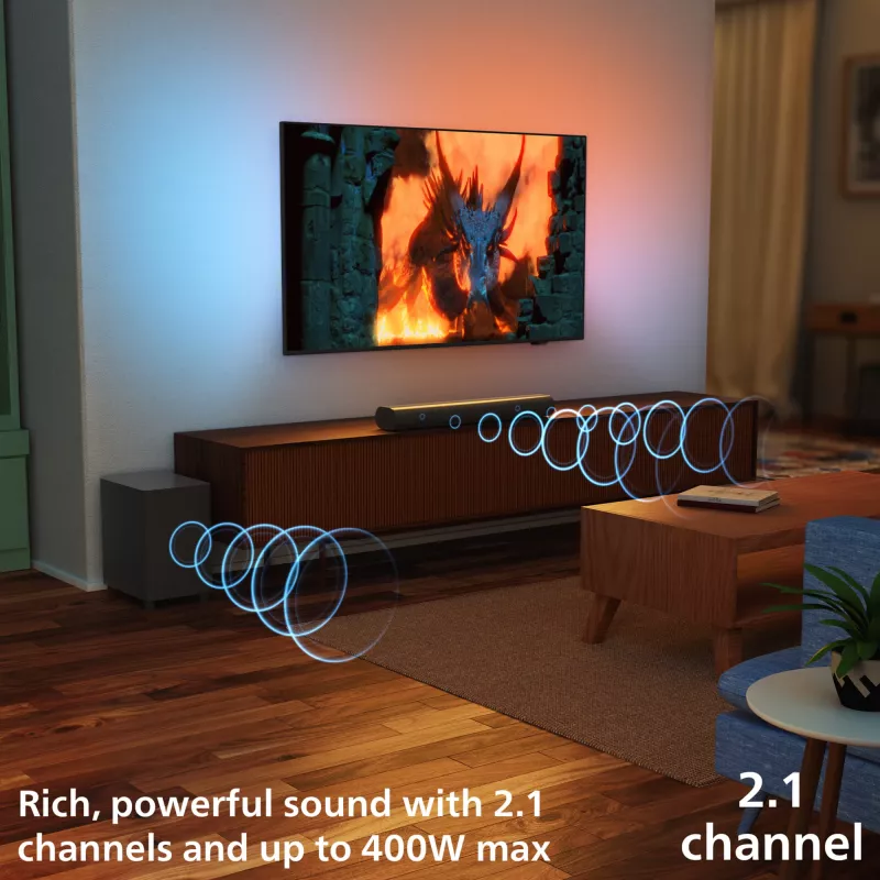 Soundbar Philips TAB6100/10 2.1-Kanal 80 W RMS Dolby Atmos