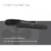 USB-C auf HDMI Hub CLUB3D 7-1 — kabelgebunden, Gigabit Ethernet, schwarz, 136×34×94,5 mm