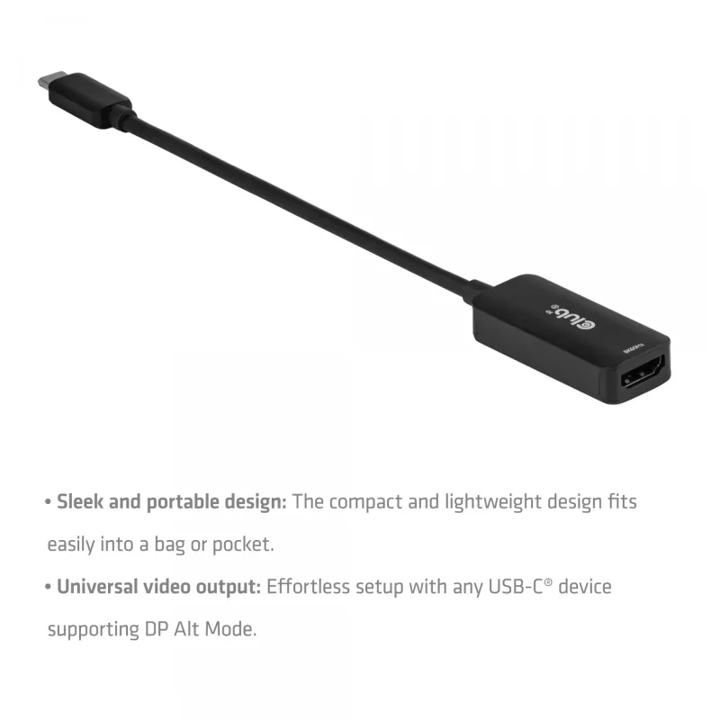 USB-C auf HDMI 2.1 Adapter Club 3D CAC-2505 — 8K@60Hz, USB Type-C auf HDMI + USB, 0,12 m