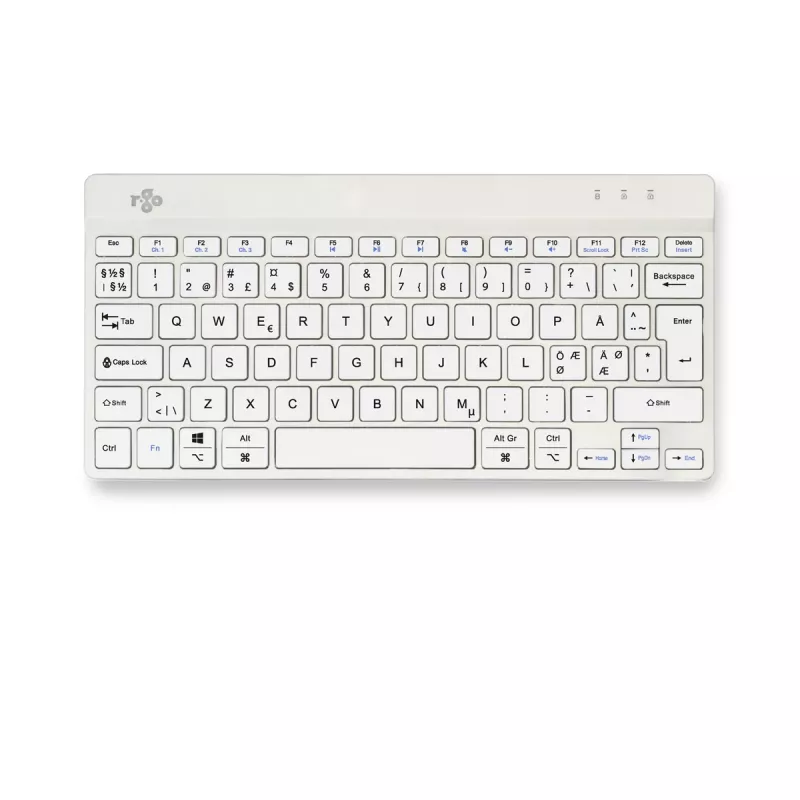 R-Go Tools Ergonomische Tastatur R-Go Compact Break, kompakte Tastatur mit Pausensoftware, QWERTY (NORDIC), Bluetooth, weiß