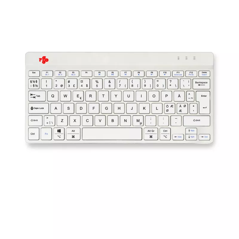 R-Go Tools Ergonomische Tastatur R-Go Compact Break, kompakte Tastatur mit Pausensoftware, QWERTY (NORDIC), Bluetooth, weiß