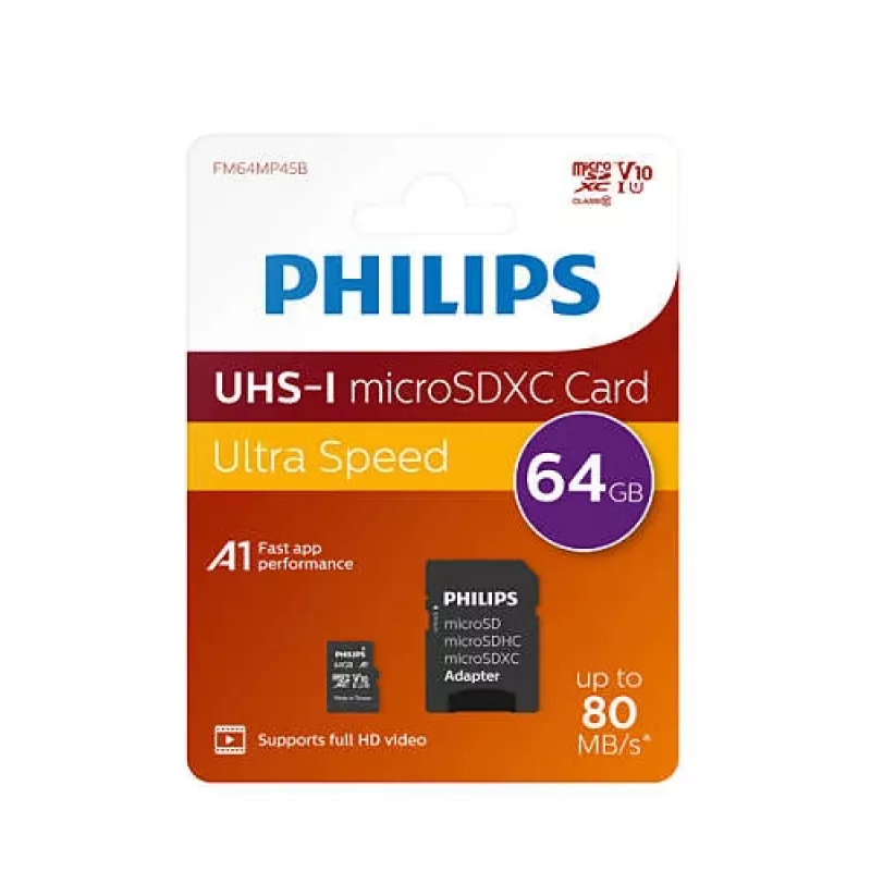 Philips FM64MP45B/00 Speicherkarte 64 GB MicroSDXC UHS-I Class 10