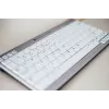 BakkerElkhuizen UltraBoard 950 BE Azerty, Mini, Kabelgebunden, USB, Scherentastenschalter, AZERTY, Hellgrau, Weiß