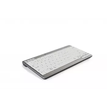 BakkerElkhuizen UltraBoard 950 Wireless US Qwerty, Mini, kabellos, Bluetooth, Scherenschalter, QWERTY, Hellgrau, Weiß