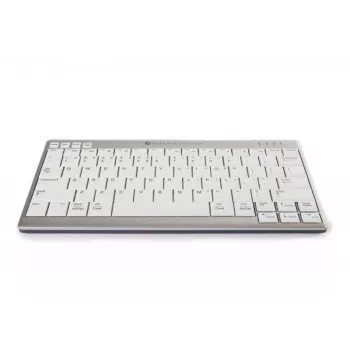 BakkerElkhuizen UltraBoard 950 Wireless US Qwerty, Mini, kabellos, Bluetooth, Scherenschalter, QWERTY, Hellgrau, Weiß