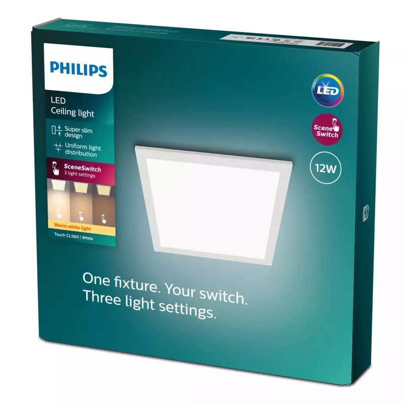 Deckenleuchte Philips Functional Panel 12 W LED Quadratisch 300×300×42 mm, Weiß