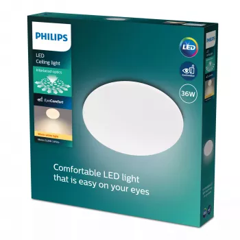 Deckenleuchte Philips Functional Moire 36 W LED, weiß, rund, nicht austauschbare Leuchtmittel, 220–240 V