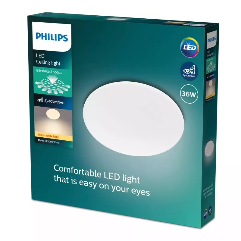 Deckenleuchte Philips Functional Moire 36 W LED, weiß, rund, nicht austauschbare Leuchtmittel, 220–240 V