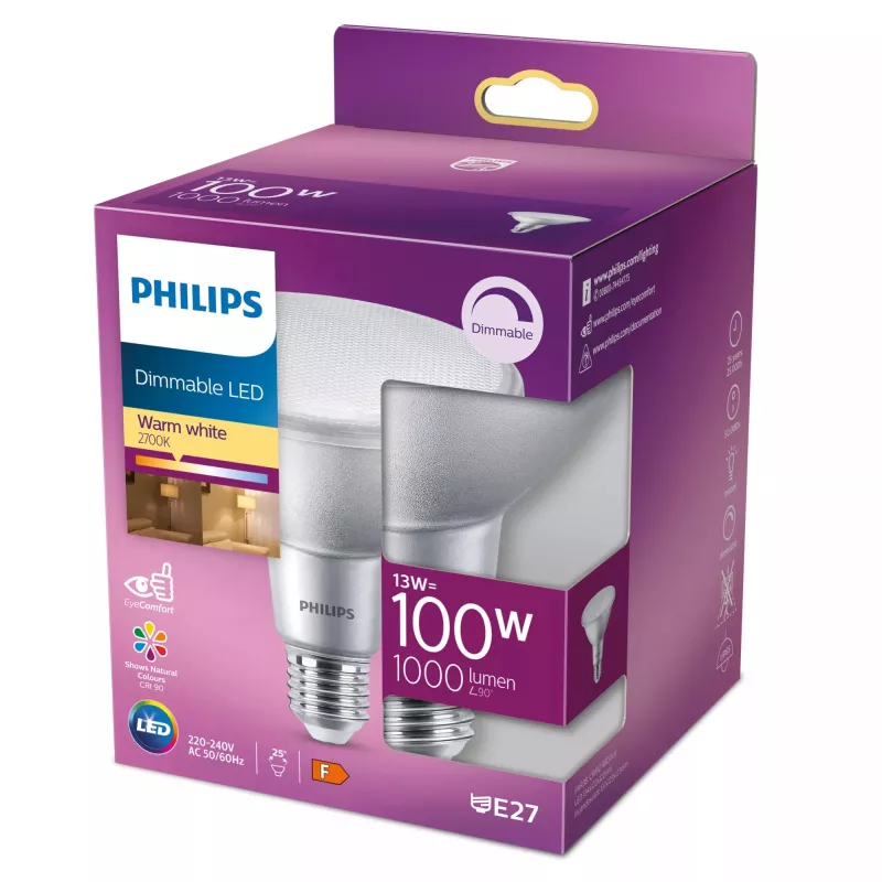 Philips Reflector 100W PAR38 E27, 13 W, 100 W, E27, 1000 lm, 25000 h, Warmweiß