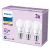Philips Birne 40W A60 E27 x3, 4,9 W, 40 W, E27, 470 lm, 15000 h, Warmweiß