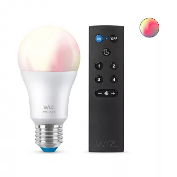 WiZ Bulb 8W (Eq.60W) A60 E27 x1 + Fernbedienung, Intelligente Lampe, Wi-Fi/Bluetooth, Weiß, Wi-Fi 4 (802.11n), 802.11b, 802.11g, LED, E27