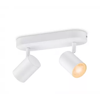 WiZ IMAGEO 2-fach verstellbarer Spot, Intelligente Deckenleuchte, Wi-Fi/Bluetooth, Weiß, Wi-Fi 4 (802.11n), 802.11b, 802.11g, LED, Metall