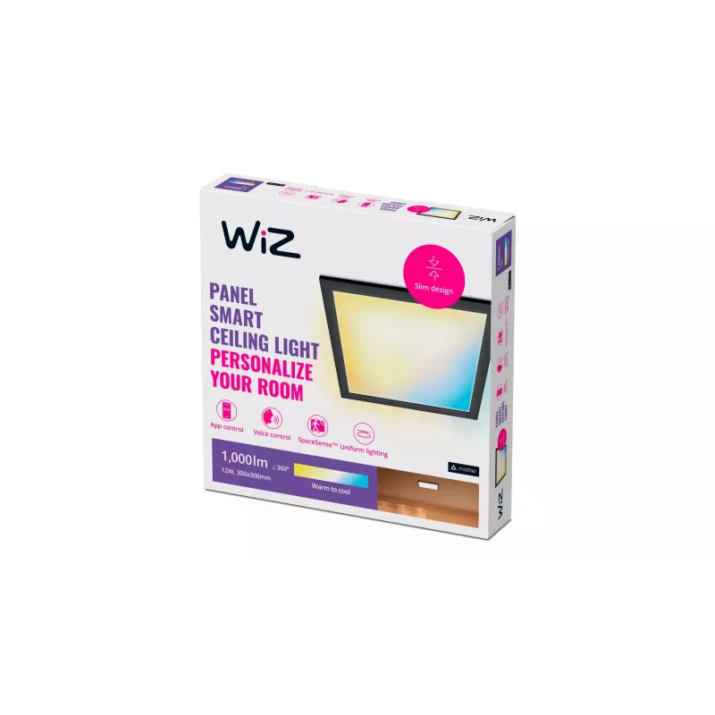 Decken-/Aufbau-LED-Panel Signify WiZ A Bluetooth 12 W 300×300×42 mm schwarz 220–240 V
