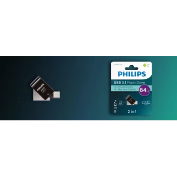 Philips FM64DC152B/00 USB-Stick 64 GB USB Type-C 3.2 Gen 1 (3.1 Gen 1) Schwarz