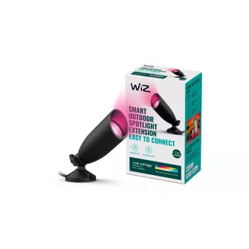 Smarte Wandleuchte Signify WiZ Ground Spot Extension — schwarz, LED, 12 V, 74×202×3000 mm