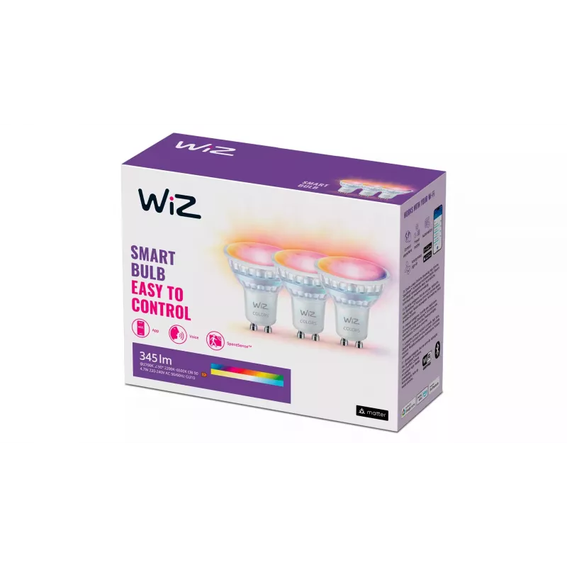 Smarte Lampe WiZ Spot 50 W PAR16 GU10 Weiß 3 Stück