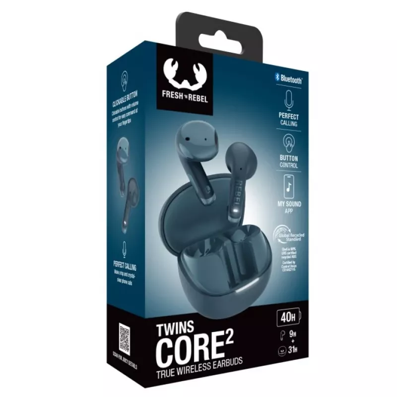 Hama Twins Core 2 Headset True Wireless Stereo (TWS) In-Ear-Kopfhörer Anrufe/Musik USB Type-C Bluetooth Blau