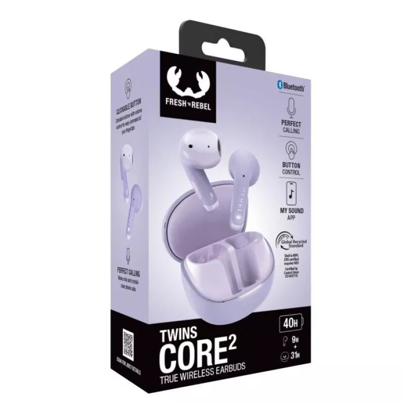 Hama Twins Core 2 Headset True Wireless Stereo (TWS) In-Ear-Kopfhörer Anrufe/Musik USB Type-C Bluetooth Flieder