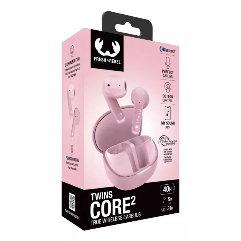 Hama Twins Core 2 Headset True Wireless Stereo (TWS) In-Ear Anrufe/Musik USB Typ-C Bluetooth Pink